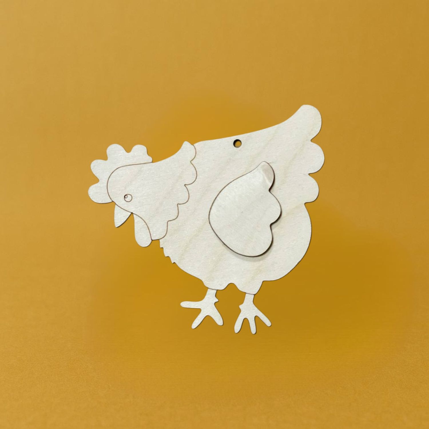 Курочка с накладным крылом, 11*7,5см фанера