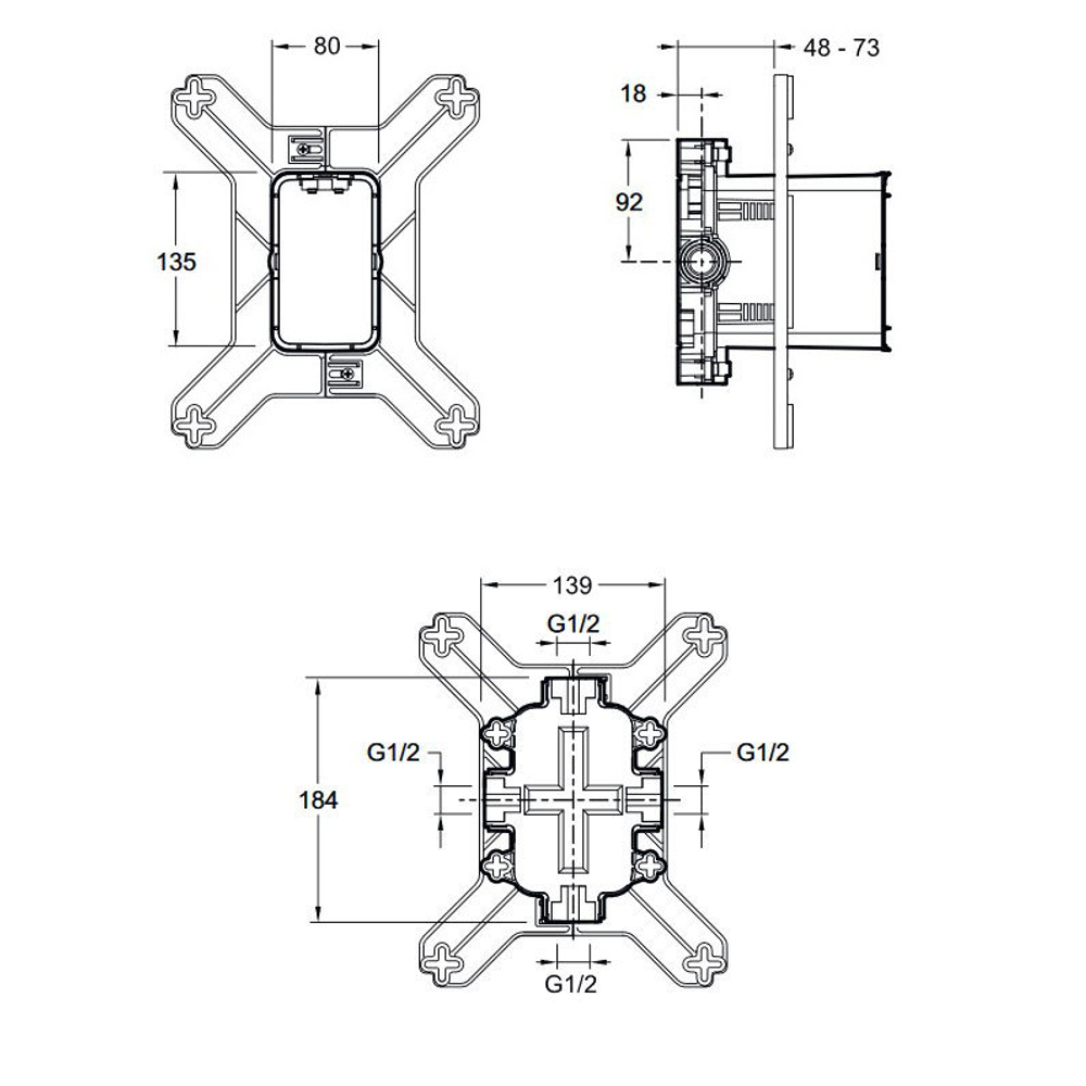 Скрытая часть Jacob Delafon Modulo 98699D-NF схема