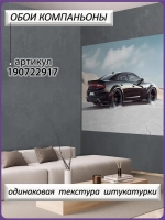 3D Фотообои черная гоночная машина в пустыне