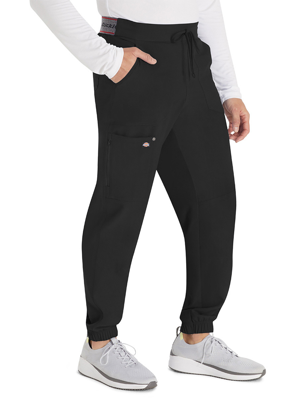 Брюки медицинские мужские Dickies DK217 на резинке со шнурком, черный, L