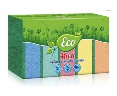 Губки для посуды РУСАЛОЧКА ECO LINE Макси 5 шт.