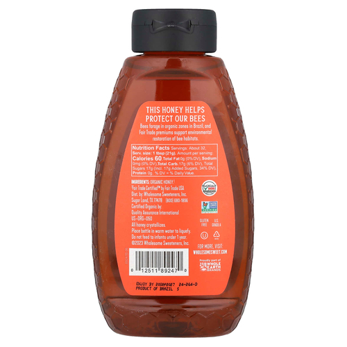 Wholesome Sweeteners, органический мед со знаком справедливой торговли, 680 г (24 унции)