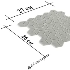 STP-GR007-RMB Natural Мозаика плитка для ванной комнаты из стекла Steppa серая светлая глянцевая