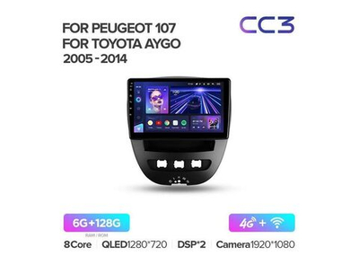 Магнитола Teyes CC3 6-128 Toyota Aygo 2005 — 2014 10.2"