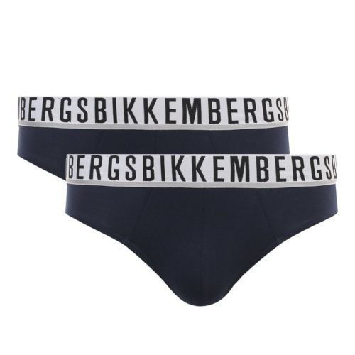 Мужские трусы брифы синие набор 2 в 1 Bikkembergs ESSENTIAL BKK1USP01BI/2