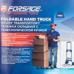 Тележка ручная складная с телескопической ручкой г/п 100кг Forsage F-GZS100ST