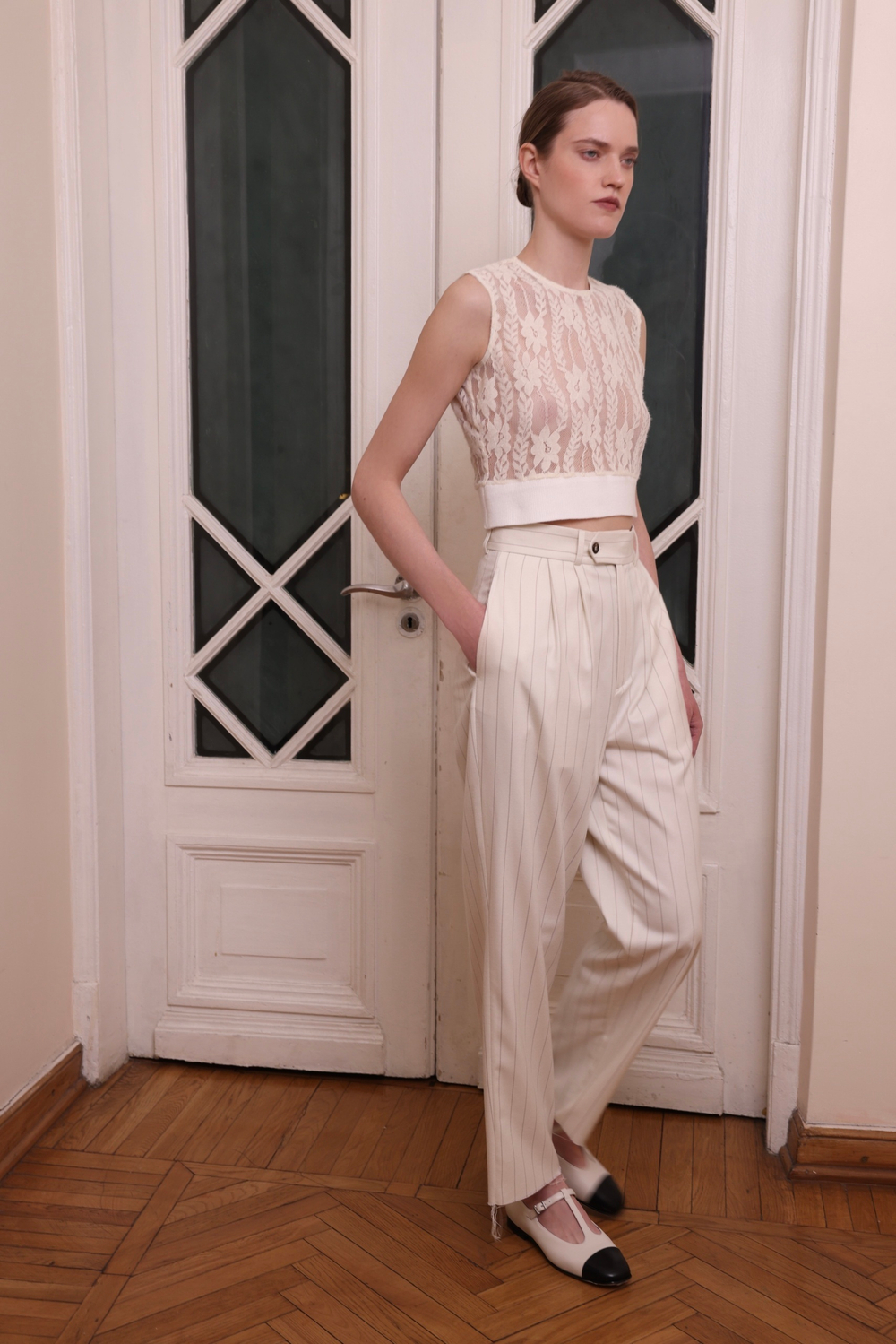 Брюки, молочный