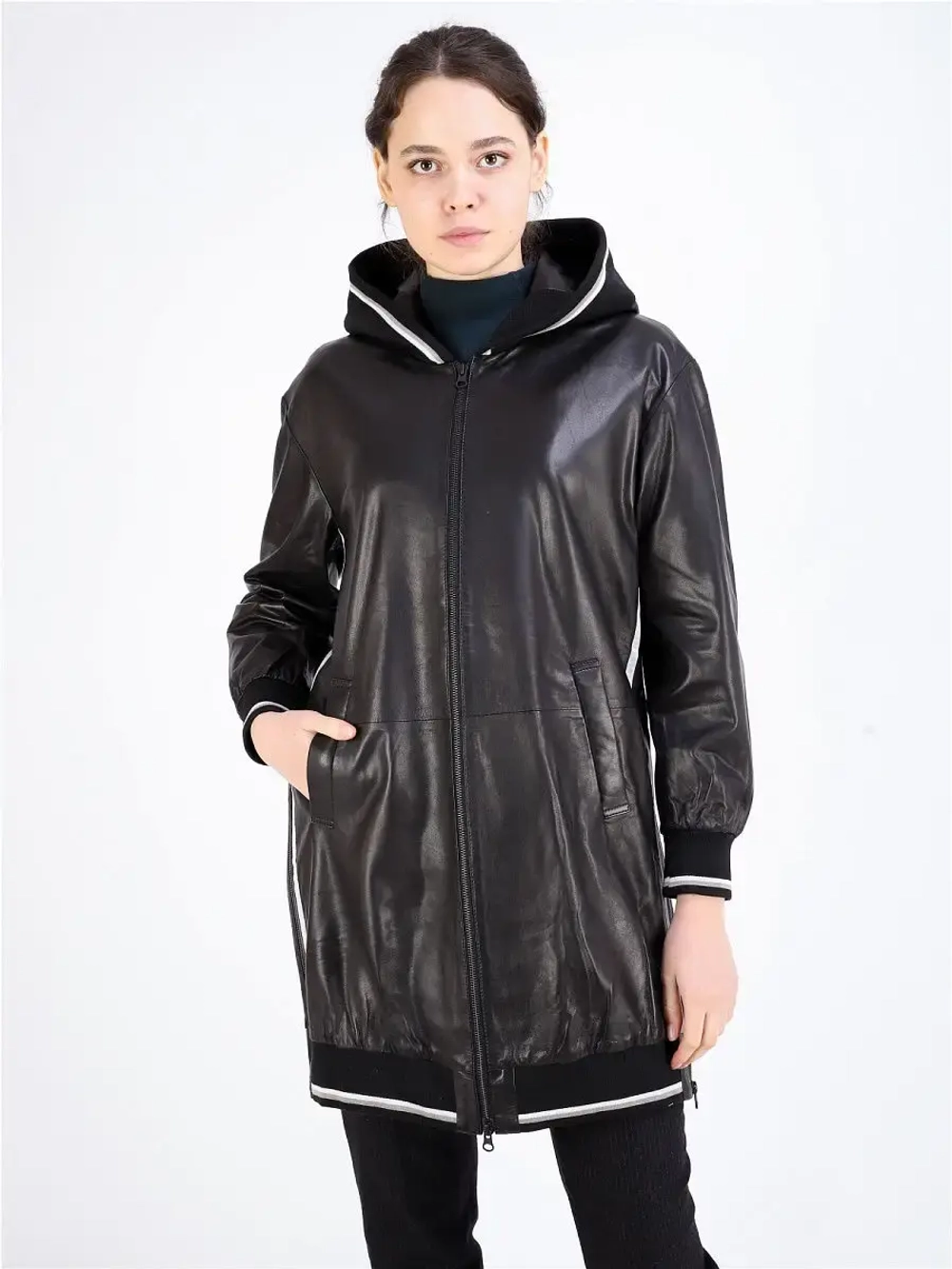 Женский кожаный плащ/натуральная кожа/Турция