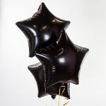 Шар (18"/46 см) Звезда, Черный 1 шт.