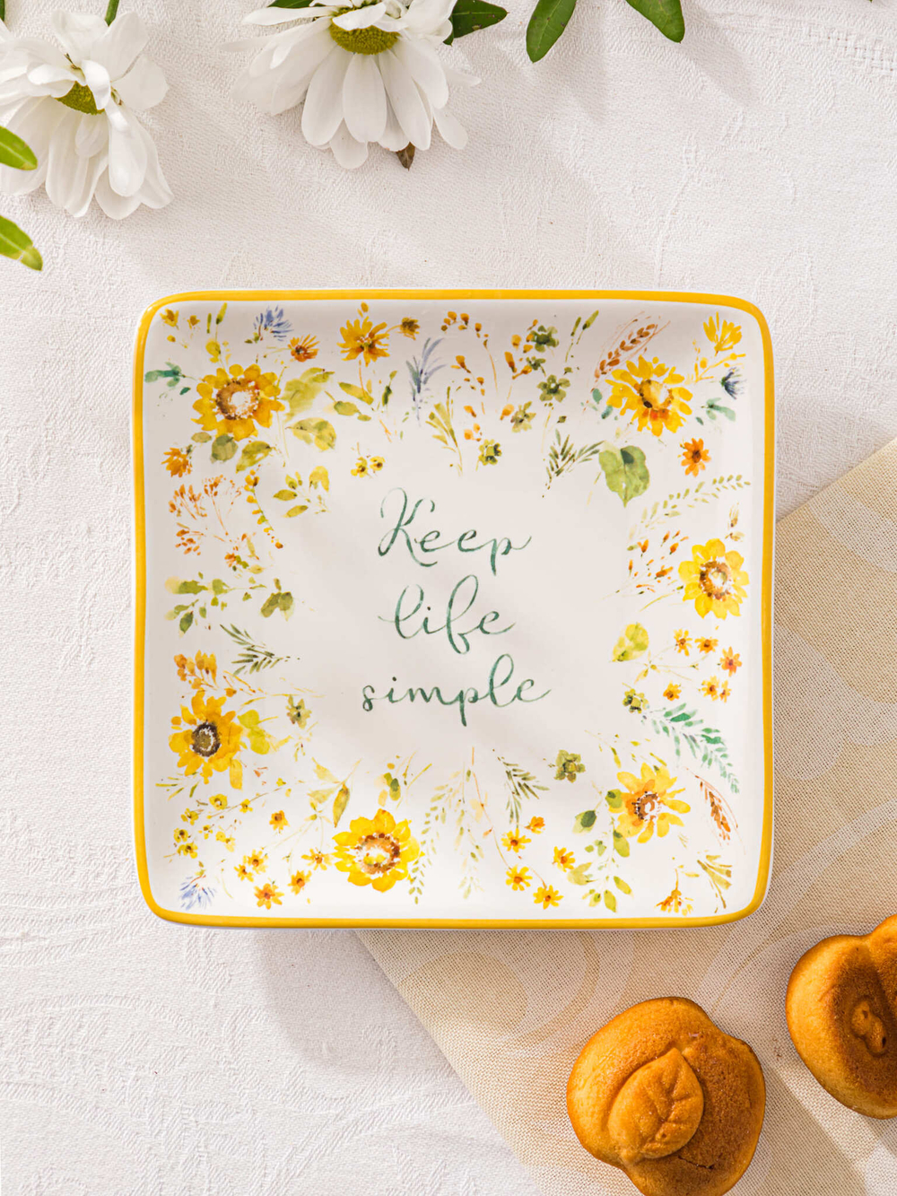 Тарелка пирожковая квадратная 15см Certified Int Подсолнухи Во всем только хорошее