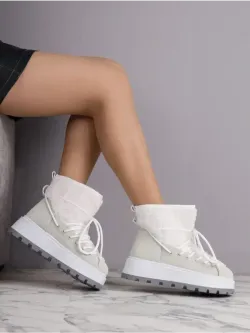 Зимние угги натуральный мех на платформе