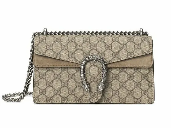 Маленькая сумка на плечо Gucci Dionysus с буквами GG бежевый
