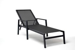 "Парма" шезлонг из алюминия темно-серый (RAL7024) муар, ткань текстилен темно-серая