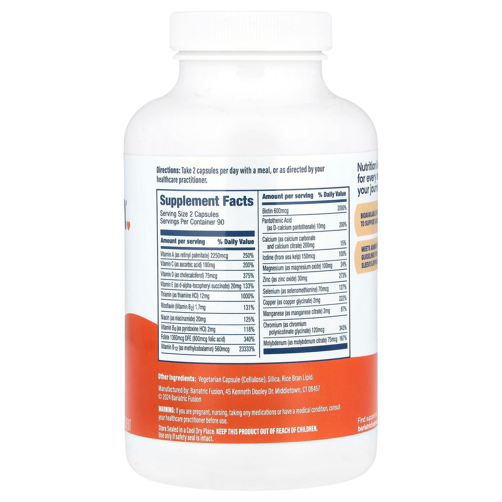Bariatric Fusion, Мультивитамины без железа, 180 капсул