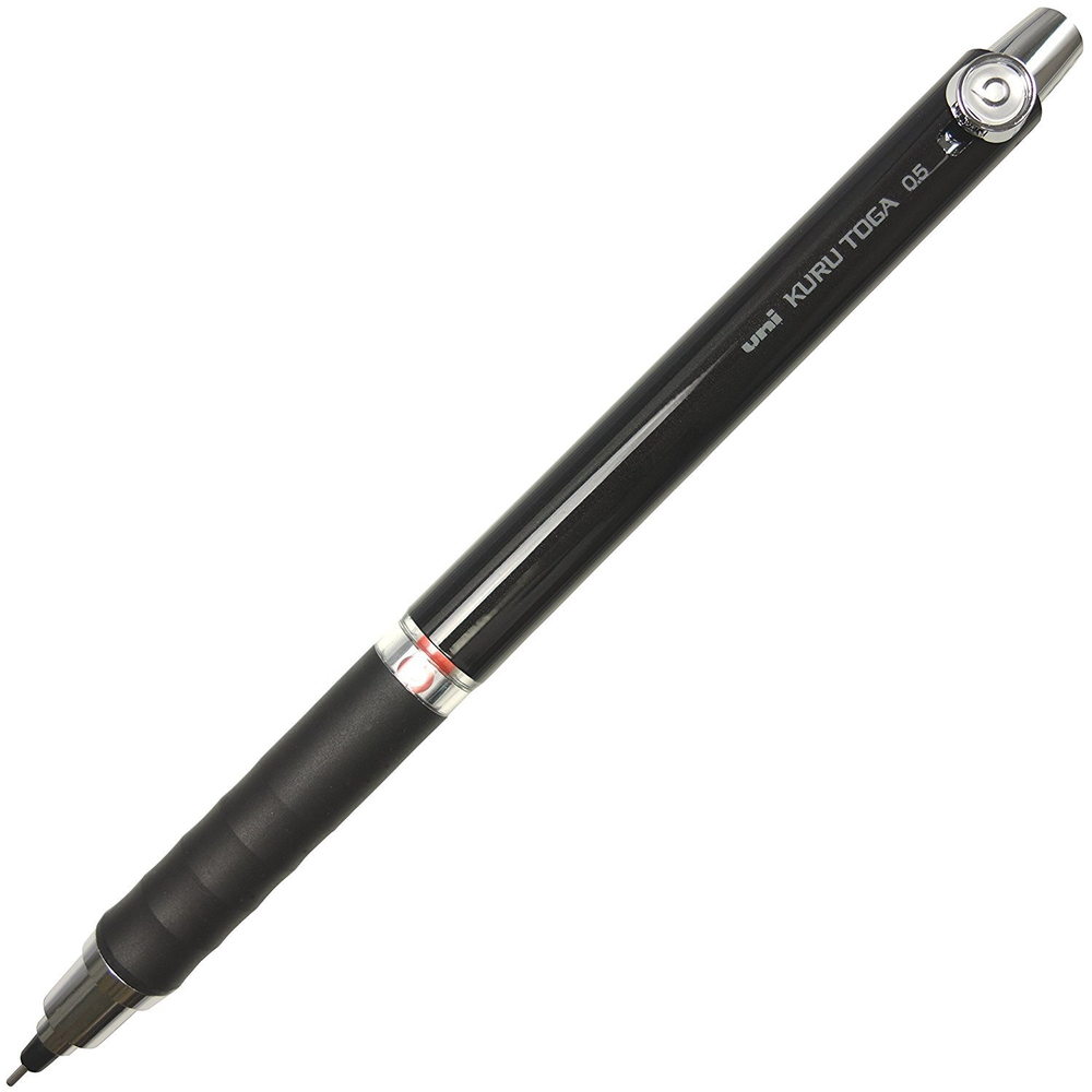 Механический карандаш 0,5 мм Uni Kuru-Toga Rubber Grip (черный)