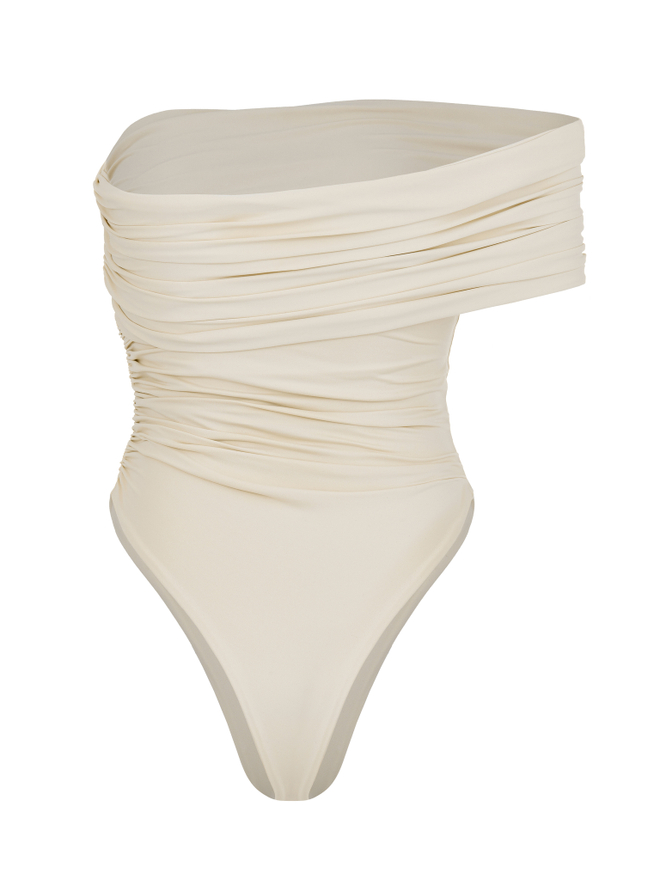 Боди asymmetrical — Cream