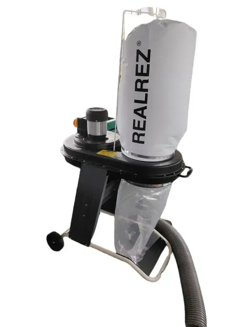 Стружкоотсос REALREZ FM200/220В / Промышленный пылесос для уборки древесных стружек 550 Вт / Вытяжка для стружки и опилок со шлангом