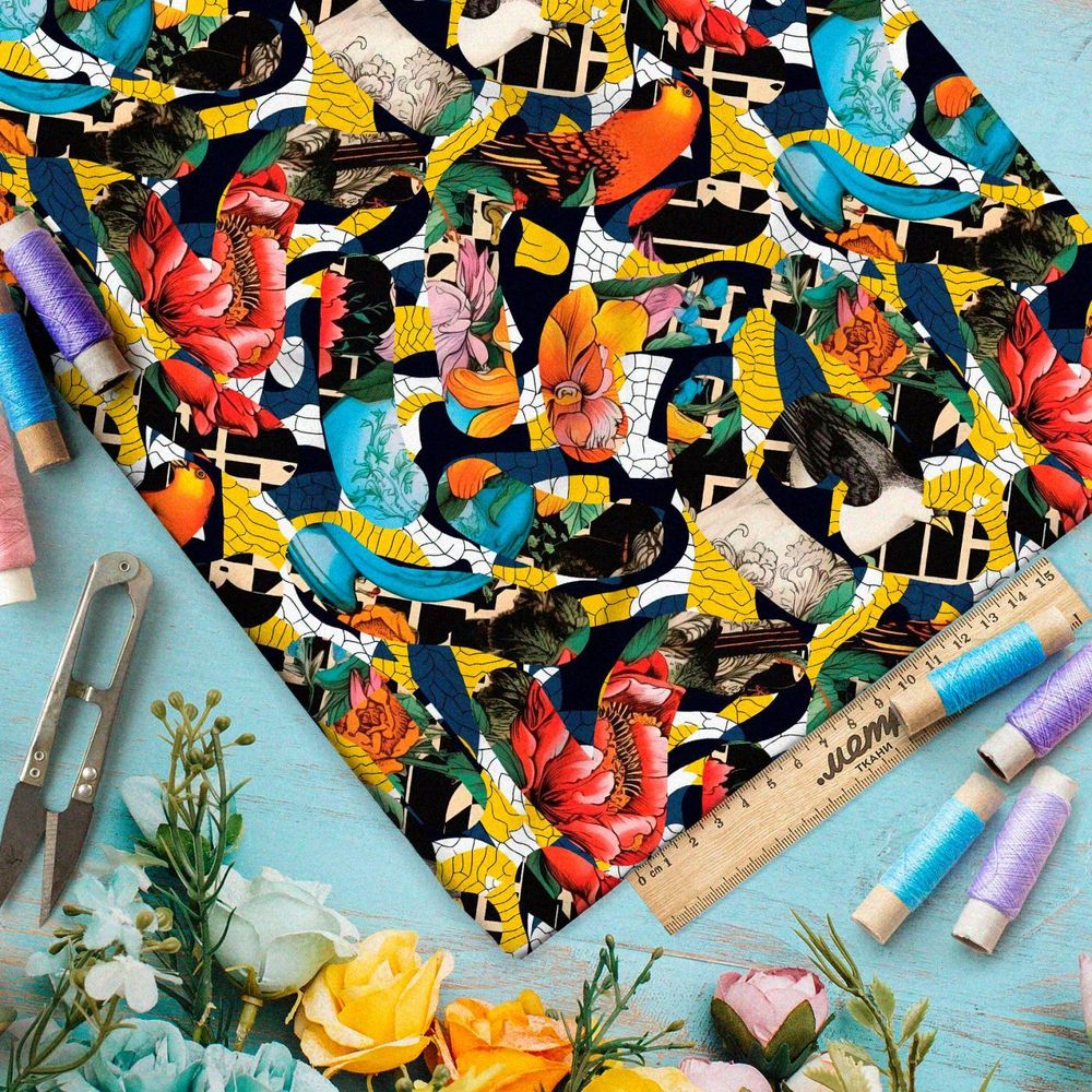 Ткань премиум флис абстрактное отражение души