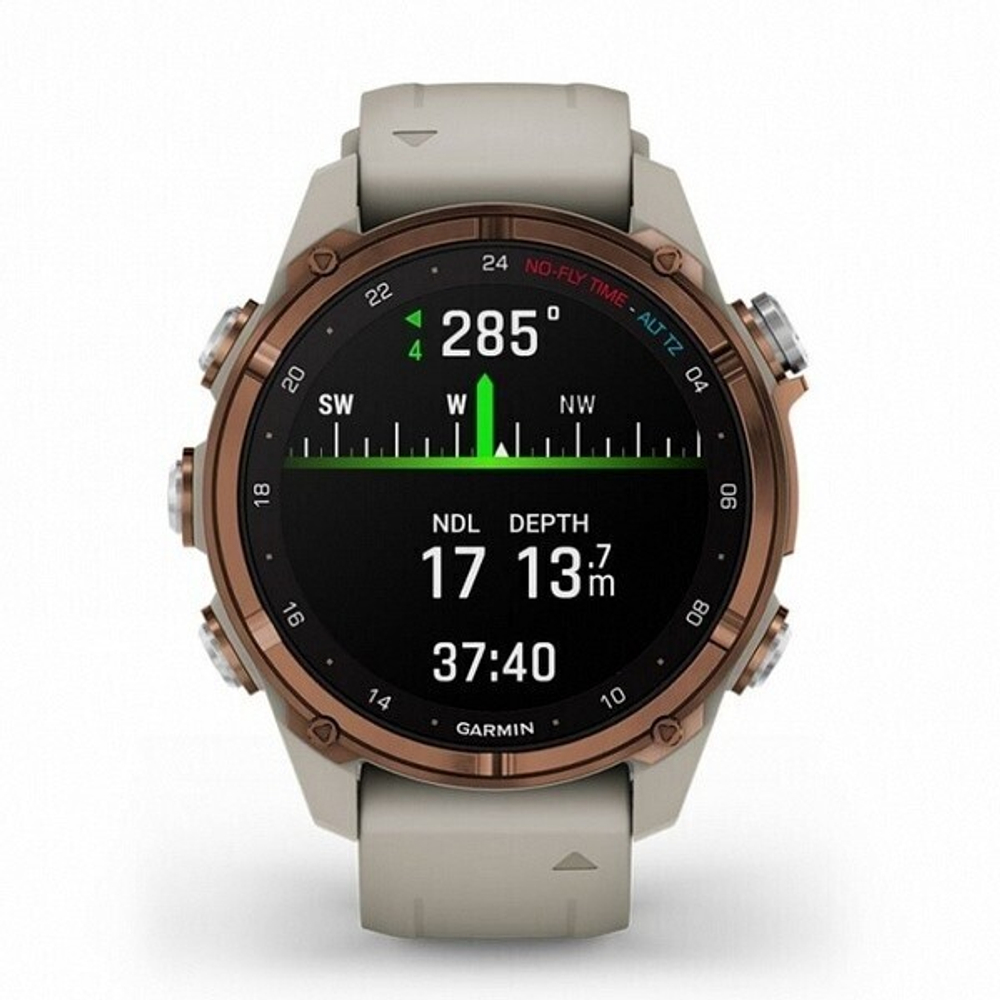 Умные часы Garmin Descent Mk3i титановый, бронзовый безель PVD/серый силиконовый ремешок 43 мм 010-02753-14