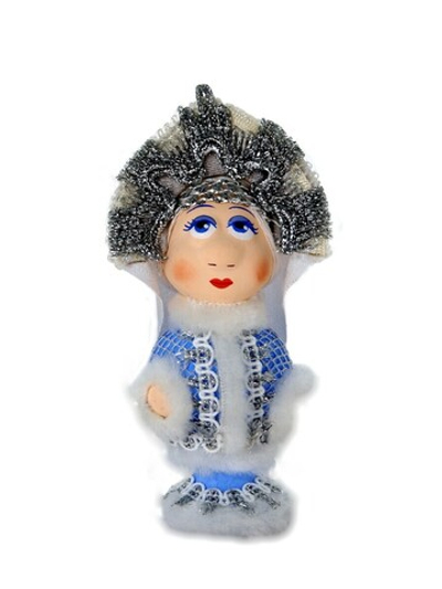 Кукла потешка Снегурочка. Игрушка фарфоровая ручной работы. Новогодний подарок