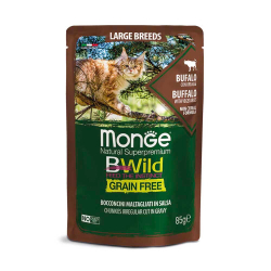 Monge Cat Bwild Large 85 г (буйвол с овощами) - беззерновые консервы (пауч) для крупных кошек