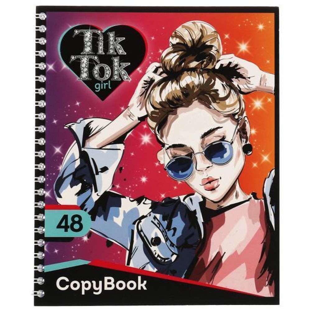 Тетрадь А5 48л. клет. &quot;Tik tok girl&quot; диз. 4, гребень (Умка)