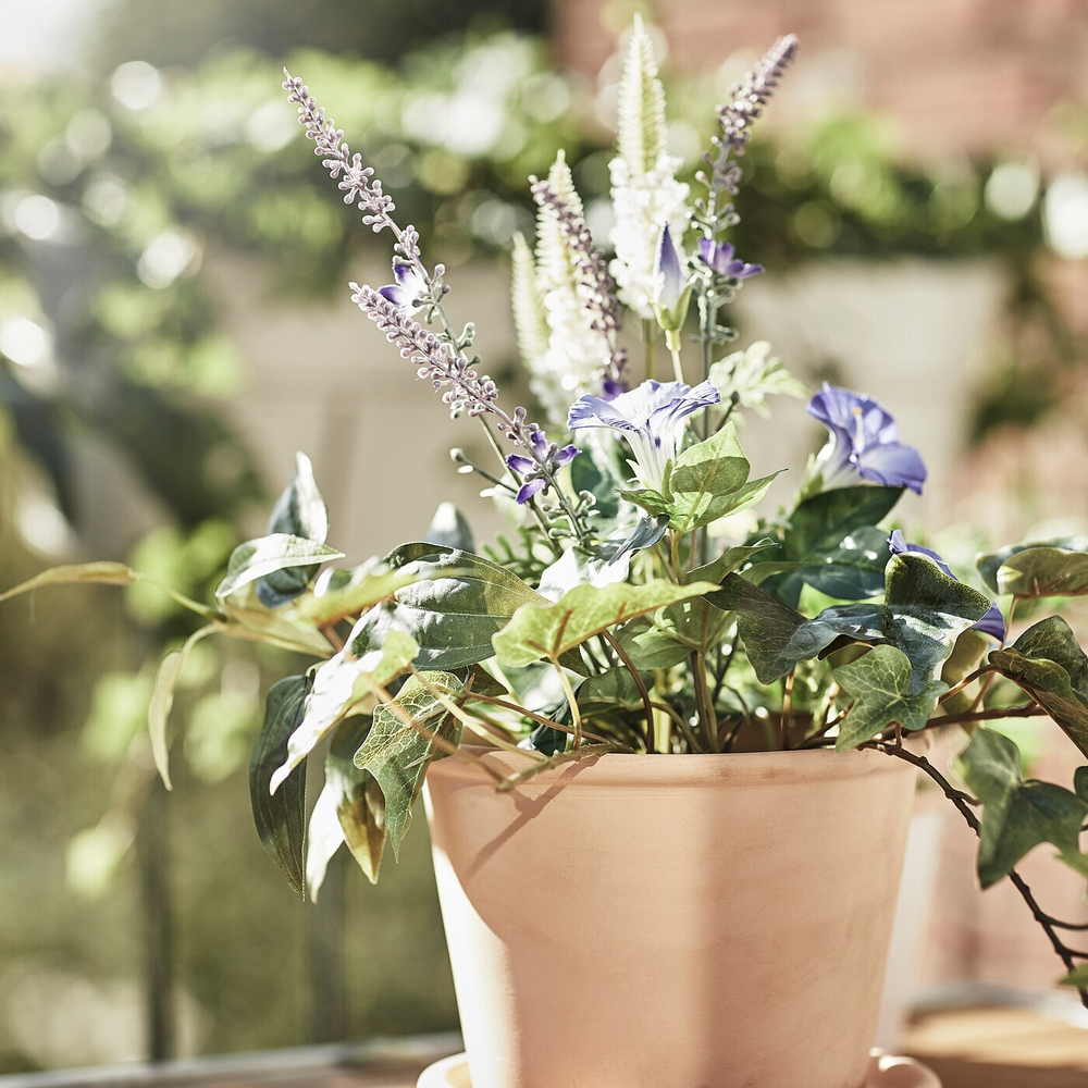 IKEA MUSKOTBLOMMA  (ИКЕА МУСКОТБЛОММА)  -  Цветочный горшок с блюдцем, терракота для помещений/открытого грунта, 12 см