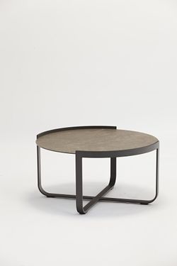 Boden, стол кофейный антрацит/коричневый, алюминий/закаленное стекло с керамической печатью