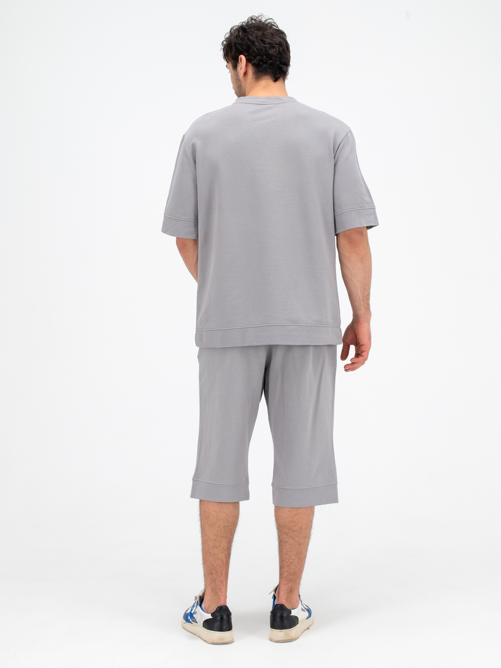 Костюм хлопковый с шортами. Грей