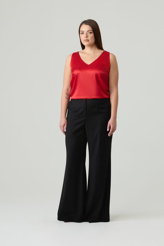 Топ двухслойный на широких бретелях, красный