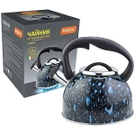 Чайник из нержавеющей стали 2,5л со свистком серия «Lacrima» черный