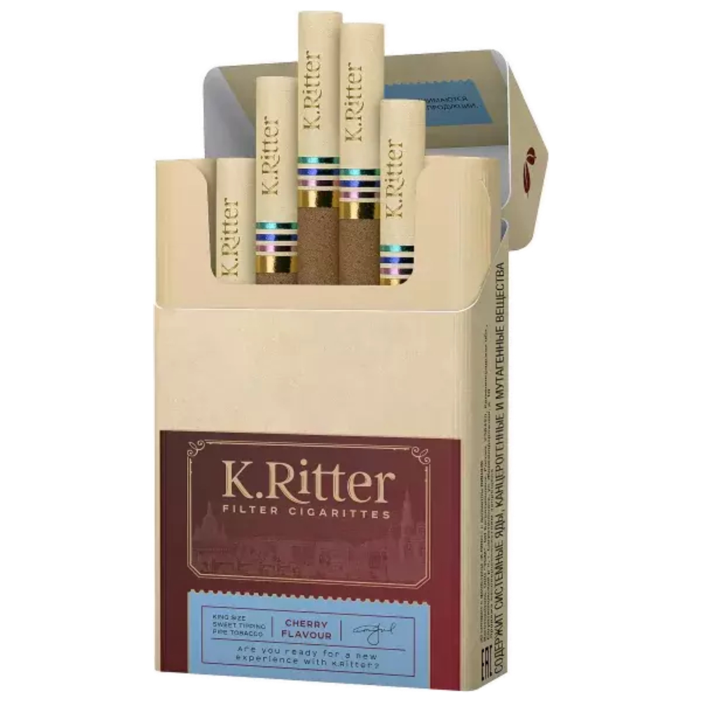 Сигариты с фильтром "K.Ritter" с ароматом ВИШНЯ КИНГСАЙЗ (20шт.)