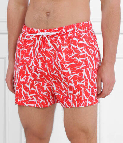 Шорты для плавания MEDIUM DRAWSTRING-PRINT Calvin Klein Swimwear - красный(KM0KM00802)