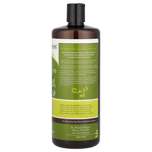 Dr. Woods, Кастильское мыло, чайное дерево, 946 мл