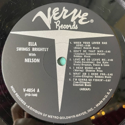 Винтажная виниловая пластинка LP Ella Fitzgerald and Nelson Riddle Ella Swings Brightly With Nelson (USA 1962)
