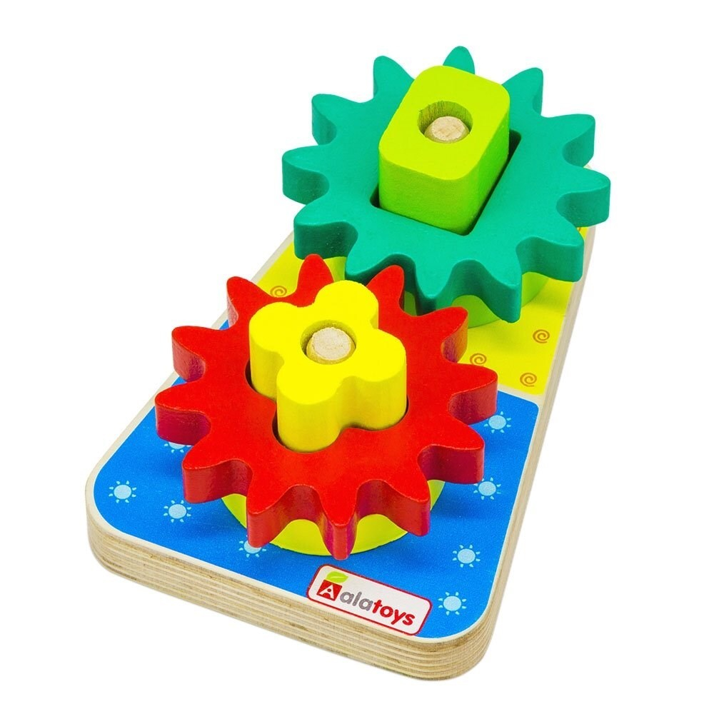 Сортер Шестеренки, развивающая игрушка для детей, обучающая игра из дерева