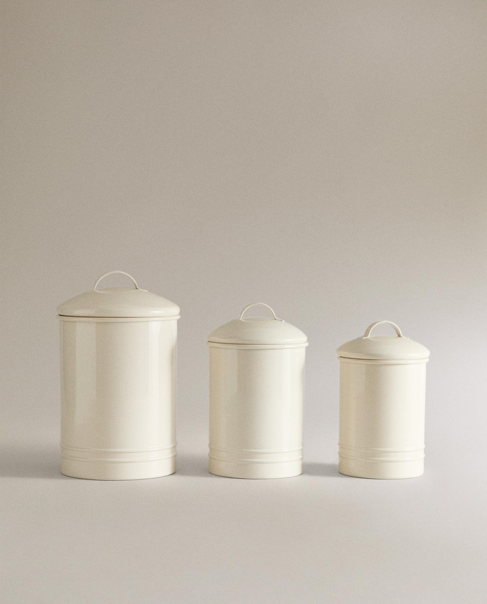 Zara Home Коробка для хранения из металла, цвет кремовый, 20 см