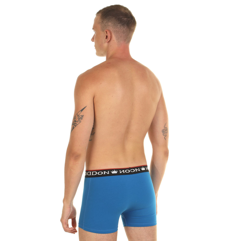 Синие мужские трусы-боксеры с пришивной брендированной резинкой (Размер: M) (Цвет: синий)