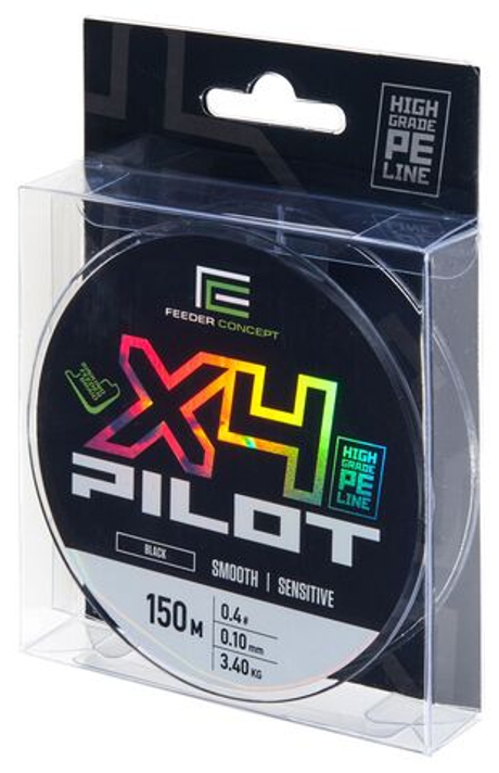 Леска плетёная Feeder Concept Pilot X4 BRAID Black 150м, 0.10мм