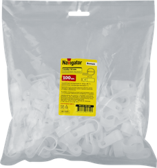 Крепеж для кабеля Navigator с отверстием 16 мм белый (упаковка 100шт) 41610