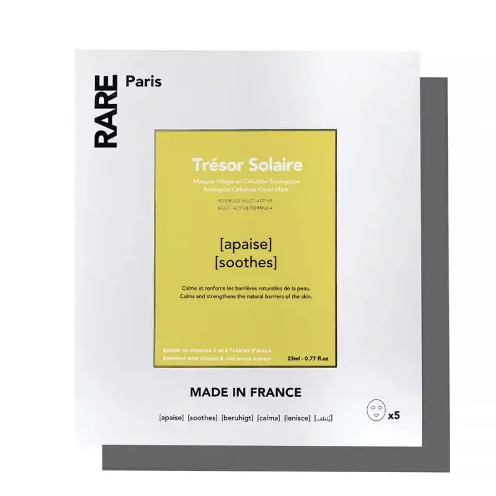 Набор из 5 успокаивающих  масок RARE Paris Tresor Solaire Soothes