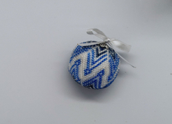 Елочная Игрушка, Шарики на Елку из Бисера, Ручная работа, Зимняя вьюга