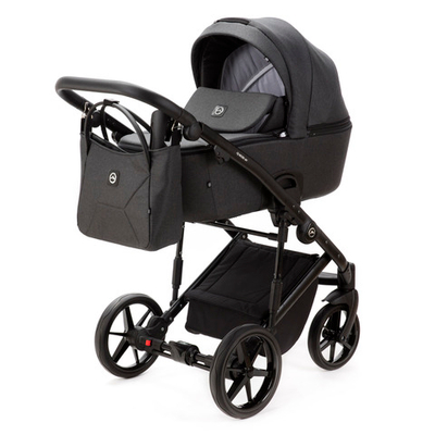 Детская универсальная коляска Adamex MOBI TIP TK-79 (2в1) Черная ткань