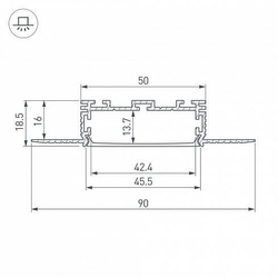 Профиль KLUS-POWER-W50H16-F-HIDE-2000 (Arlight, Алюминий) 028917