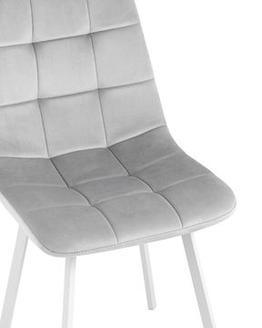 Стул Chilly велюр серебристый ножки белые