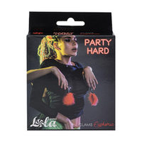 Зажимы на соски с красным пухом Lola Games Party Hard Euphoric 1131-02lola