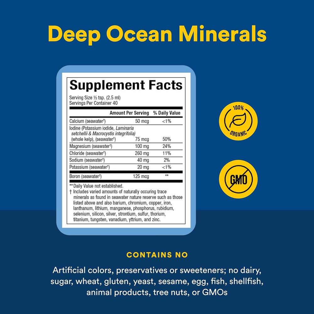 Natural Factors, Whole Earth & Sea, Deep Ocean Minerals, 100 мл (3,38 жидк. унц.)