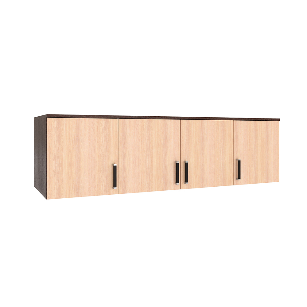 Шкаф для одежды и белья с антресолью Лагуна 160 см, венге/дуб молочный