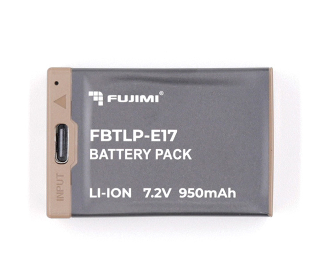 Аккумулятор Fujimi FBTLP-E17 (950 mAh) для фотоаппаратов, с портом USB-C