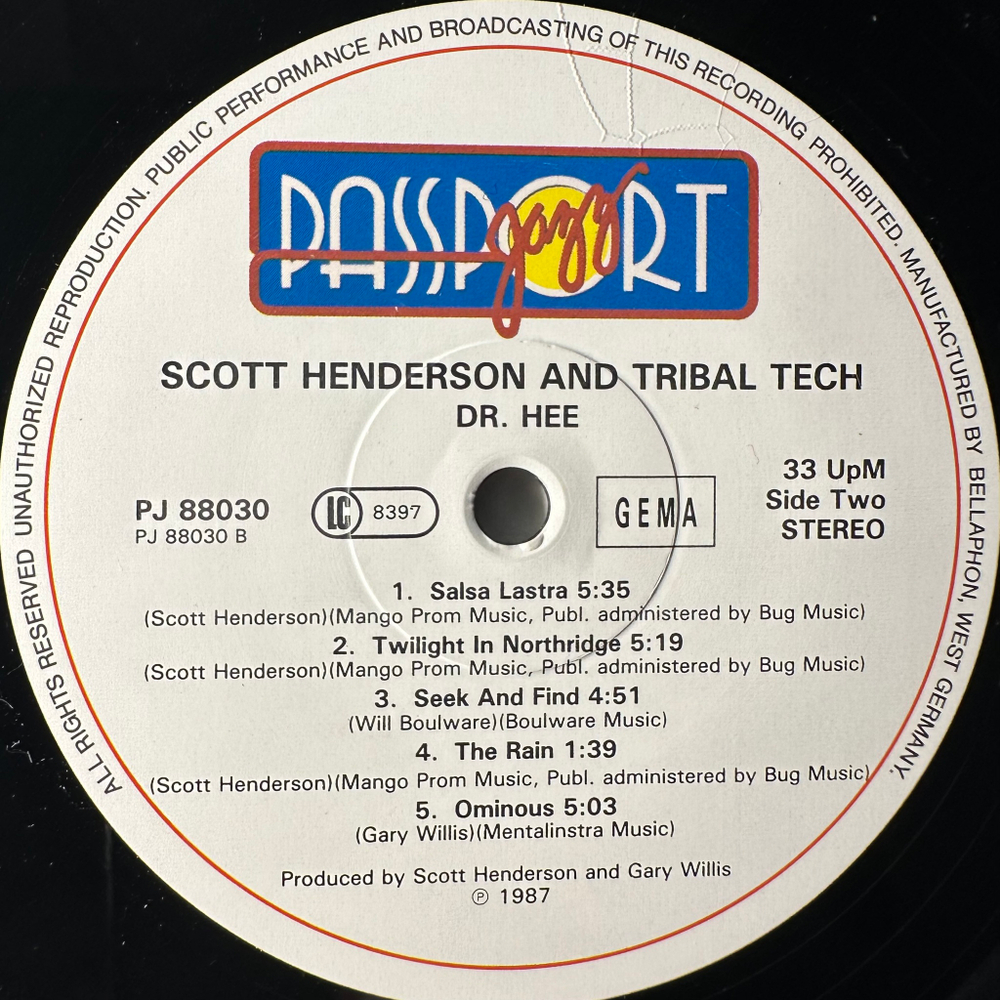 Tribal Tech, Scott Henderson – Dr. Hee (Германия 1984г.)